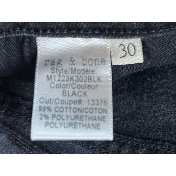Rag & Bone New York Black Standard Issue Fit 2 Slim Leg Jeans Pants Mens Size 30 - Picture 3 of 9